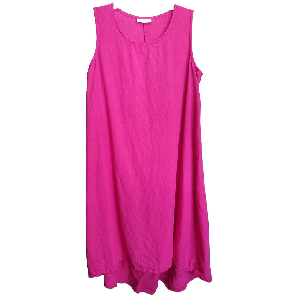 Bryn Walker Pink Linen Sleeveless High-Low Hem Midi/Maxi Dress Size Medium